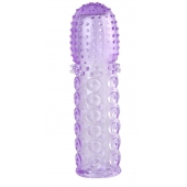 Насадка гелевая фиолетовая с точками, шипами и наплывами - 13,5 см. - Toyfa Basic - в Сергиевом Посаде купить с доставкой