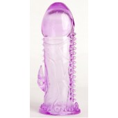 Фиолетовая гелевая насадка с шипами - 13 см. - Toyfa Basic - в Сергиевом Посаде купить с доставкой