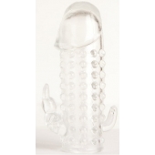 Гелевая прозрачная насадка с 2 отростками - 13 см. - Toyfa Basic - в Сергиевом Посаде купить с доставкой