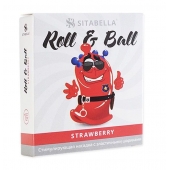 Стимулирующий презерватив-насадка Roll   Ball Strawberry - Sitabella - купить с доставкой в Сергиевом Посаде