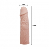 Закрытая телесная насадка-фаллос - 17 см. - Sex Expert - в Сергиевом Посаде купить с доставкой