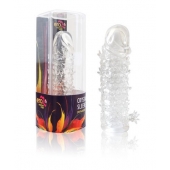 Закрытая прозрачная рельефная насадка Crystal sleeve - 13 см. - Erowoman-Eroman - в Сергиевом Посаде купить с доставкой
