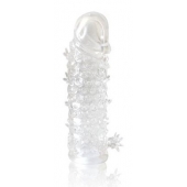 Закрытая прозрачная рельефная насадка Crystal sleeve - 13 см. - Erowoman-Eroman - в Сергиевом Посаде купить с доставкой