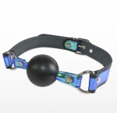 Кляп-шарик на чёрно-синих ремешках - Sitabella - купить с доставкой в Сергиевом Посаде