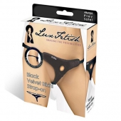 Черные плюшевые трусики для страпона - Lux Fetish - купить с доставкой в Сергиевом Посаде
