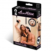 Черные фиксаторы с креплением к двери - Lux Fetish - купить с доставкой в Сергиевом Посаде