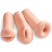 Комплект из 3 мастурбаторов All 3 Holes: вагина, анус, ротик - Pipedream - в Сергиевом Посаде купить с доставкой