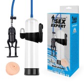 Прозрачная вакуумная вибропомпа Sex Expert с насадкой-вагиной - Sex Expert - в Сергиевом Посаде купить с доставкой