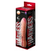 Телесная изогнутая насадка на Harness с коннектором BLACK LINE - 17 см. - LOVETOY (А-Полимер) - купить с доставкой в Сергиевом Посаде