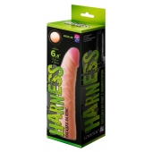 Телесная изогнутая насадка на Harness с коннектором GREEN LINE - 18 см. - LOVETOY (А-Полимер) - купить с доставкой в Сергиевом Посаде