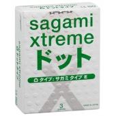 Презервативы Sagami Xtreme SUPER DOTS с точками - 3 шт. - Sagami - купить с доставкой в Сергиевом Посаде