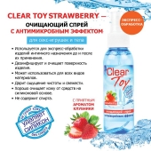 Очищающий спрей для игрушек CLEAR TOY Strawberry - 100 мл. - Биоритм - купить с доставкой в Сергиевом Посаде