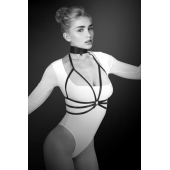 Черная упряжь на грудь Julia - Bijoux Pour Toi - купить с доставкой в Сергиевом Посаде