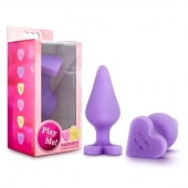 Фиолетовая анальная пробка Naughty Candy Heart Do Me Now - 8,9 см. - Blush Novelties - купить с доставкой в Сергиевом Посаде