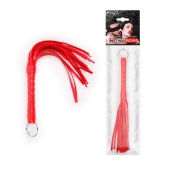 Красная плеть с рукоятью в оплетке - 28 см. - Notabu - купить с доставкой в Сергиевом Посаде