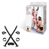 Чёрный набор для фиксации у двери - Lux Fetish - купить с доставкой в Сергиевом Посаде