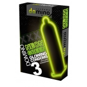 Презервативы DOMINO Neon Green со светящимся в темноте кончиком - 3 шт. - Domino - купить с доставкой в Сергиевом Посаде