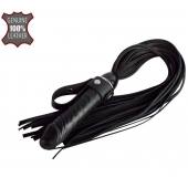 Черная плеть  Ковбой  с ручкой-фаллосом - 55 см. - Sitabella - купить с доставкой в Сергиевом Посаде