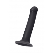 Черный фаллос на присоске Silicone Bendable Dildo M - 18 см. - Strap-on-me - купить с доставкой в Сергиевом Посаде