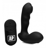 Черный стимулятор простаты Alpha-Pro 7X P-Milker Silicone Prostate Stimulator with Milking Bead - XR Brands - в Сергиевом Посаде купить с доставкой