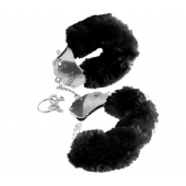Металлические наручники Furry Love Cuffs с черным мехом - Pipedream - купить с доставкой в Сергиевом Посаде