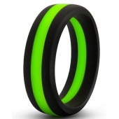 Черно-зеленое эрекционное кольцо Silicone Go Pro Cock Ring - Blush Novelties - в Сергиевом Посаде купить с доставкой