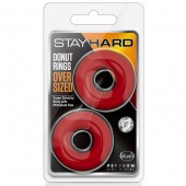 Набор из 2 красных эрекционных колец DONUT RINGS OVERSIZED - Blush Novelties - в Сергиевом Посаде купить с доставкой