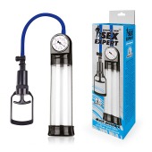 Прозрачная вакуумная помпа Sex Expert с манометром - Sex Expert - в Сергиевом Посаде купить с доставкой