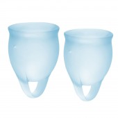 Набор голубых менструальных чаш Feel confident Menstrual Cup - Satisfyer - купить с доставкой в Сергиевом Посаде