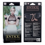 Черные мягкие наручники Entice French Cuffs с цепью - California Exotic Novelties - купить с доставкой в Сергиевом Посаде