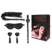Эротический набор в черном цвете: маска, кляп, пэстисы, плётка - Notabu - купить с доставкой в Сергиевом Посаде