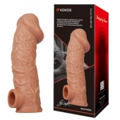 Телесная насадка на фаллос с отверстием для мошонки EXTREME SLEEVE - 17,6 см. - KOKOS - в Сергиевом Посаде купить с доставкой