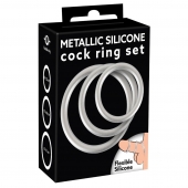 Набор из 3 эрекционных колец под металл Metallic Silicone Cock Ring Set - Orion - в Сергиевом Посаде купить с доставкой