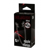 Черные зажимы на соски на цепочке BLAZE DELUXE NIPPLE CLAMPS - Dream Toys - купить с доставкой в Сергиевом Посаде