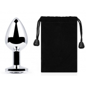 Серебристая анальная пробка с прозрачным стразом - 7,2 см. - Anal Jewelry Plug - купить с доставкой в Сергиевом Посаде