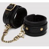 Черные оковы на ноги Bound to You Faux Leather Ankle Cuffs - Fifty Shades of Grey - купить с доставкой в Сергиевом Посаде