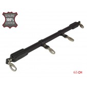 Черная металлическая распорка с кожаными ремешками и карабинами - 65 см. - Sitabella - купить с доставкой в Сергиевом Посаде