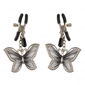 Зажимы на соски с бабочками Butterfly Nipple Clamps - Pipedream - купить с доставкой в Сергиевом Посаде