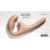 Бежевый безремневой страпон Seduction - 20,5 см. - Lola Games - купить с доставкой в Сергиевом Посаде