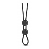 Черное двойное эрекционное лассо Silicone Double Loop Cock Ring - Blush Novelties - в Сергиевом Посаде купить с доставкой