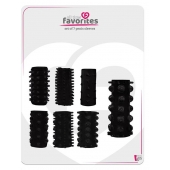 Набор из 7 черных насадок PENIS SLEEVES SET - Dream Toys - в Сергиевом Посаде купить с доставкой