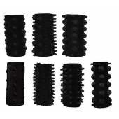 Набор из 7 черных насадок PENIS SLEEVES SET - Dream Toys - в Сергиевом Посаде купить с доставкой