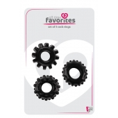 Набор из 3 черных эрекционных колец SET OF 3 COCKRINGS - Dream Toys - в Сергиевом Посаде купить с доставкой