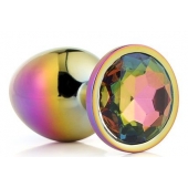 Голографическая анальная втулка с радужным кристаллом - 7,1 см. - Dream Toys - купить с доставкой в Сергиевом Посаде