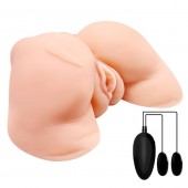 Телесная вибровагина Julie с 2 рабочими отверстиями - Baile - в Сергиевом Посаде купить с доставкой