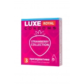Презервативы с ароматом клубники LUXE Royal Strawberry Collection - 3 шт. - Luxe - купить с доставкой в Сергиевом Посаде