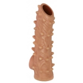 Телесная насадка с шипами и открытой головкой Nude Sleeve L - 14 см. - KOKOS - в Сергиевом Посаде купить с доставкой