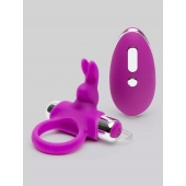 Лиловое виброкольцо с пультом ДУ Remote Control Cock Ring - Happy Rabbit - в Сергиевом Посаде купить с доставкой
