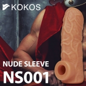 Телесная открытая насадка-реалистик с подхватом мошонки Nude Sleeve S - 10 см. - KOKOS - в Сергиевом Посаде купить с доставкой