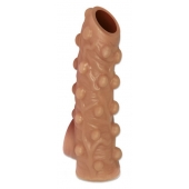Телесная насадка с бугорками и открытой головкой Nude Sleeve S - 10 см. - KOKOS - в Сергиевом Посаде купить с доставкой